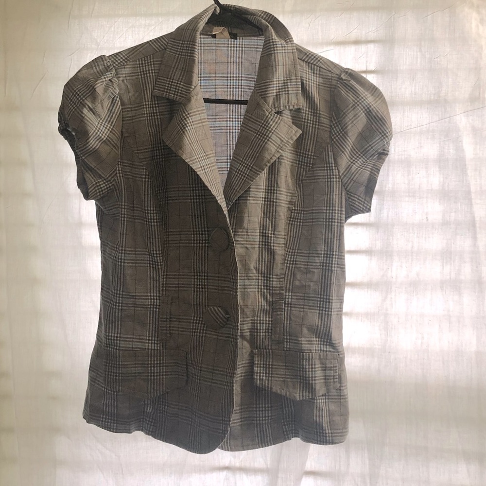 ⭐️Plaid Shortsleeved Blazer